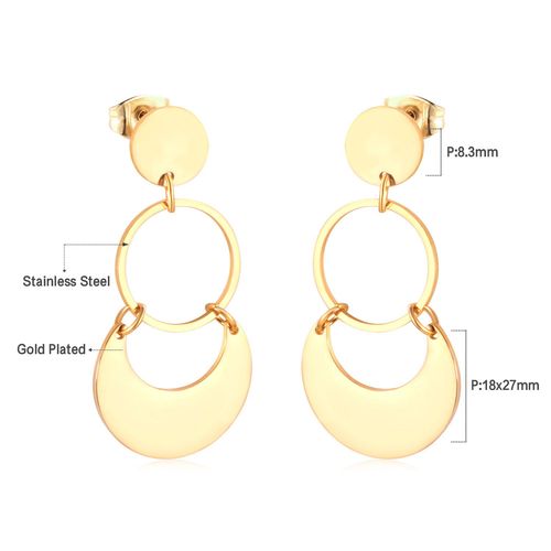 Boucles D'oreilles Pendantes Rondes En Acier Inoxydable Bijoux Coréens, Coquillage Blanc Et Noir, Design Goutte De Lune Ovale Or, Pendentifs Chim2023