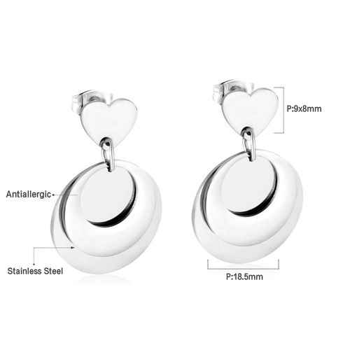 Boucles D'oreilles Pendantes Rondes En Acier Inoxydable Bijoux Coréens, Coquillage Blanc Et Noir, Design Goutte De Lune Ovale Or, Pendentifs Chim2023