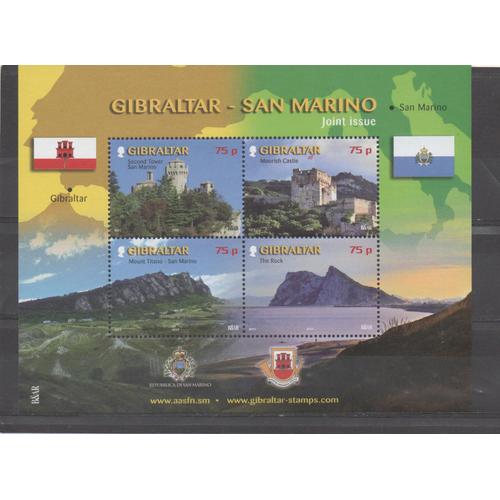 Gibraltar Bloc Émission Commune Avec Saint-Marin