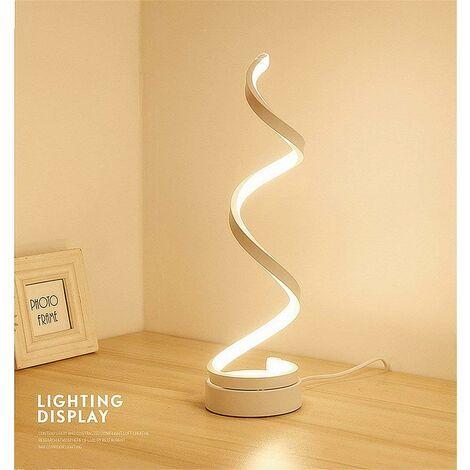 LED Spirale Lampe de Chevet Dimmable, Métal Lampe de Table Tactile