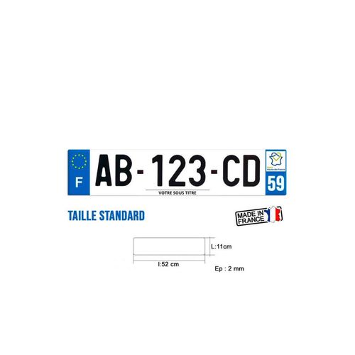 Plaque Immatriculation, Voiture, Plexiglas