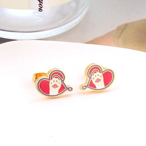 Boucles D'oreilles Carillon Aile Rouge Coeur Stud Piercing, Couleur Verte, Jolie Sucette Rose, Bijoux En Acier Inoxydable Acrylique Pour Femmes Et Enfants, 2023