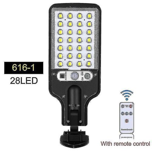 Lampadaires Solaires Lampe Solaire Extérieure 3 Mode Lumière Capteur De Mouvement Éclairage Pour Yard( Couleur: 616-1 28leds )