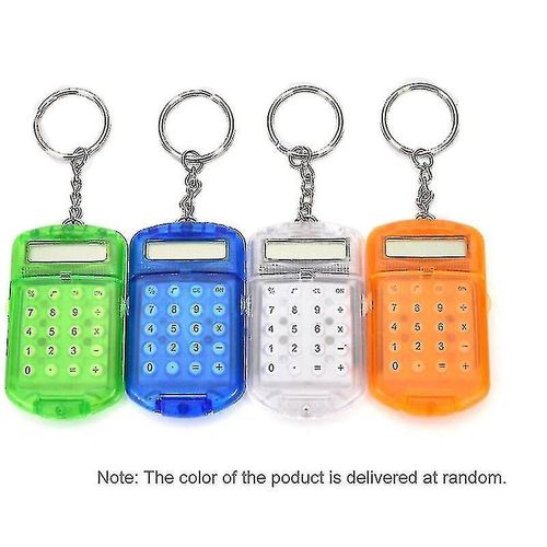 Mini calculatrice avec porte-clés 8 chiffres affichage boîtier en plastique portable calculatrice de poche pour enfants étudiants Fournitures scolaires, couleur aléatoire