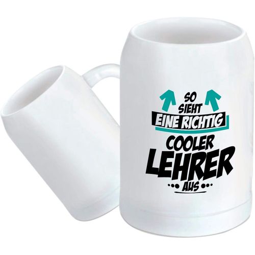 Tasse À Café Avec Inscription « So Sieht Ein Richtig Cooler Lehrer Aus, Kita Hort Erzieher Lehrerin Dankeschön, Tasse À Thé Avec Inscription En Allemand, Céramique, Chope À Bière, 500 Ml.[G641]