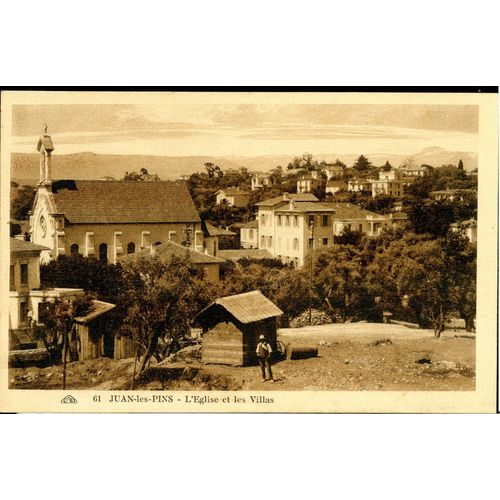 Carte Postale N°61, Juan-Les-Pins, L'église Et Les Villas, 1941