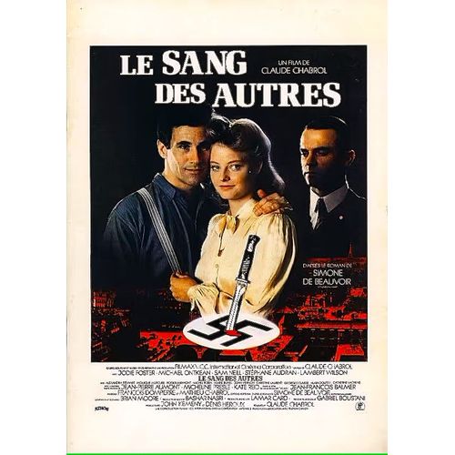 *** Le Sang Des Autres De Claude Chabrol - 1984 - Jodie Foster - Michael Ontkean - Sam Neill - Affiche De Cinéma Originale - 39 X 53 - Pliée -Très Bon Etat ***