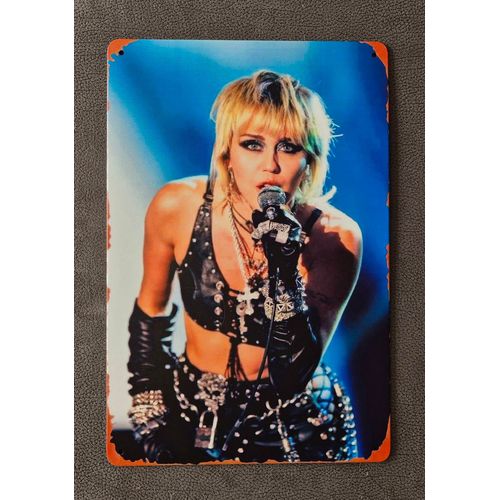 Plaque métallique décorative Miley Cyrus