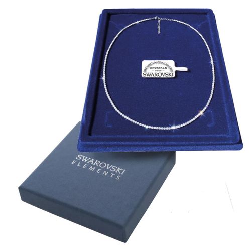 Collier Tennis En Acier Avec Cristaux Swarovski Elements Blancs De 3 Mm