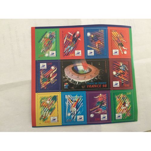 Bloc Feuillet Stade De France 1998. 10 Timbres. Y&t 3140.