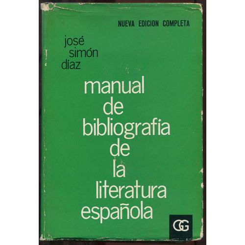 Manual De Bibliografia De La Literatura Espanola