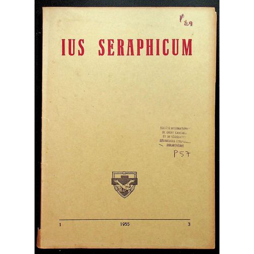 Ius Seraphicum, Annus 1, Libellus 3, 1955