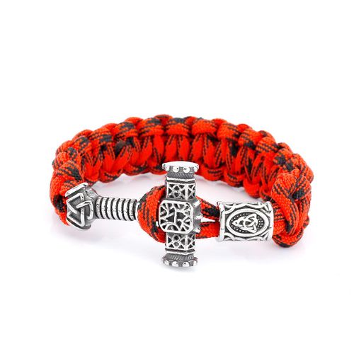 Bracelet Vintage Viking En Acier Inoxydable Avec Marteau De Thor Pour Homme, Nministériels D Celtique, Perle Rune, Bijoux À La Mode Et Polyvalents