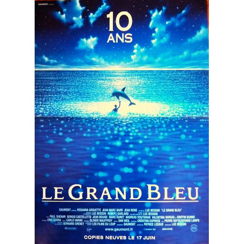 *** Le Grand Bleu De Luc Besson - 1988 - - Jean Reno - Jean-Marc Barr - Rosanna Arquette - Affiche De Cinéma Originale - 40 X 55 - Comme Neuf ***