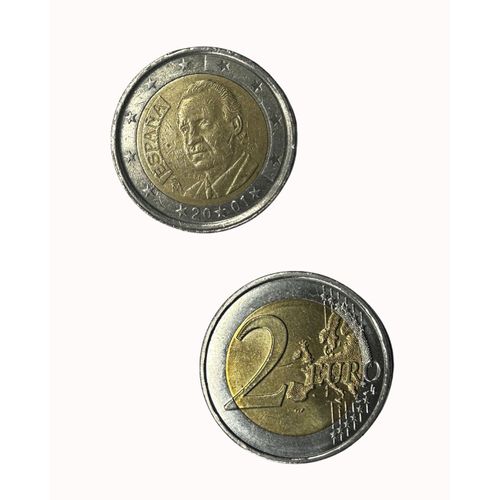 Pièce De 2 Euros Du Roi Juan Carlos Roi D'espagne.