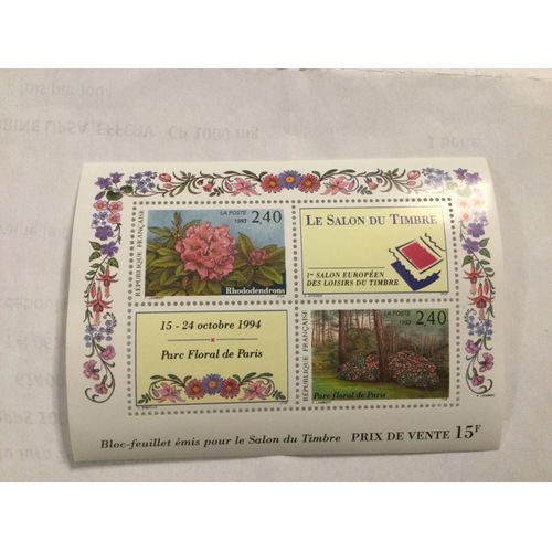 Bloc Feuillet 2 Timbres Salon Du Timbre 1993. Bloc 15.
