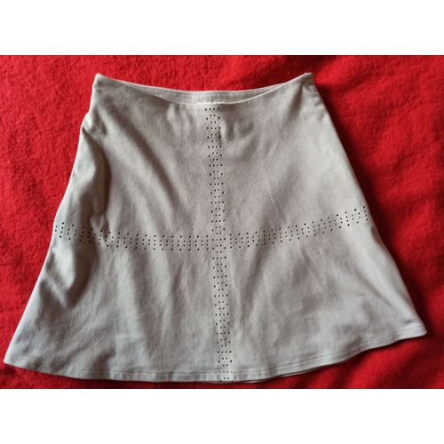 Jupe Courte Beige Effet Velours Taille 36