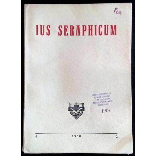 Ius Seraphicum, Annus 4, Libellus 2, 1958