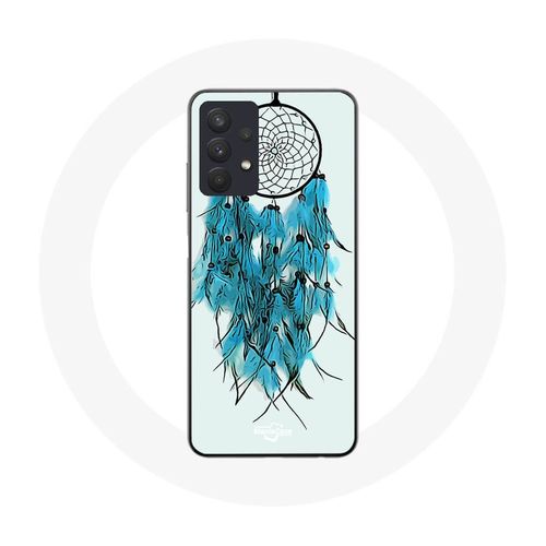 Coque Samsung Galaxy A32 4g Attrape Rêve Bleu Fond Blanc