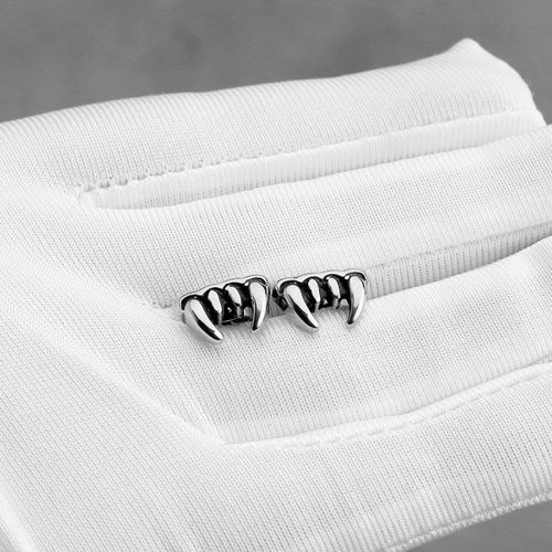 Boucles D'oreilles À Dents De Loup En Acier Inoxydable Pour Homme, Accessoires Punk, Hip Hop, Motard, Ix, Charme, Amulette, Bijoux, Vente En Gros