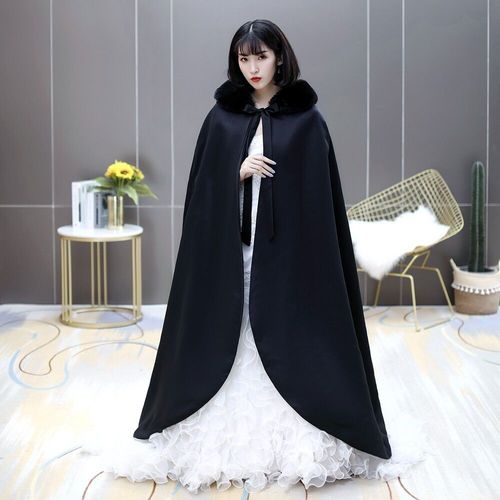 Cape De Mariage Longue Et Chaude En Satin,Longueur Au Sol,Châle,Manteau,Enveloppe De Mariée Pour Adultes,Hiver
