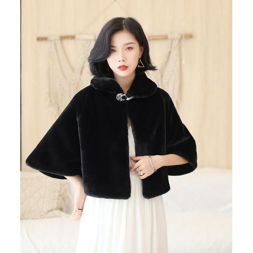 Vestes De Soirée Formelles Pour Femmes,Capes En Fausse Fourrure,Capes De Mariage,Châles Ronds Bembed O,,Vin Rouge,Hiver,2024