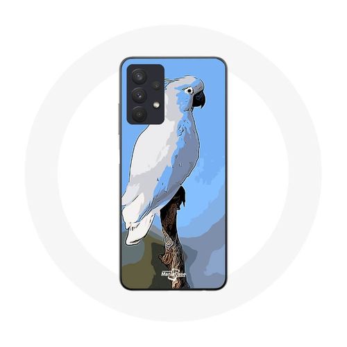 Coque Samsung Galaxy A32 4g Cacatoès Perroquets Blanc Oiseaux