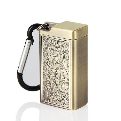 Mini porte-bagages de poche en métal déodorant cendrier avec porte-clés en bronze