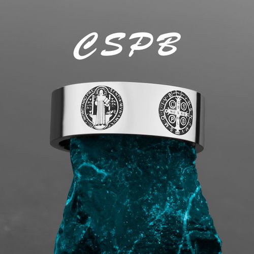 Bagues En Acier Inoxydable Pour Hommes, Amulette Croix D'exorcisme De Saint Bénit, Simple, Punk Pour Homme, Petit Ami, Bijoux, Cadeau Créatif, Vente En Gros