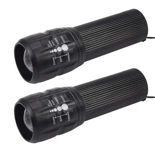 2x Lampe de poche LED 18650 / aaa Batterie Led Torche Haute Puissance Rechargeable Zoomable Lanterne Imperméable à l¿eau F
