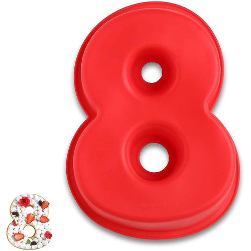 10 pouces Grand nombre de silicone Moules 0-9 Nombre arabe Moule de cuisson pour gâteau d¿anniversaire