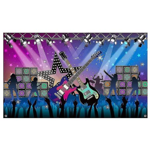 Karaoké Party Décorations Fournitures, Tissu Rock Star Vacation Party Backdrop Bannière Pour La Fête