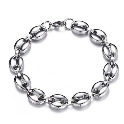 8mm 11mm 13mm Grains De Café Chaînes Bracelets Colliers En Acier Inoxydable Pour Hip-Hop Hommes Et Femmes Déclaration Collier Userset-Size Chaînes En Argent