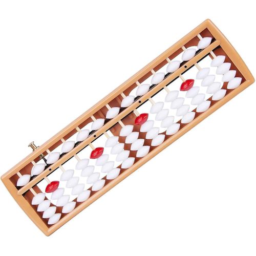Soroban, Boulier En Bois Avec 13 Rangées, Calculatrice Chinoise / Japonaise, Outil De Comptage Avec Bouton De Réinitialisation