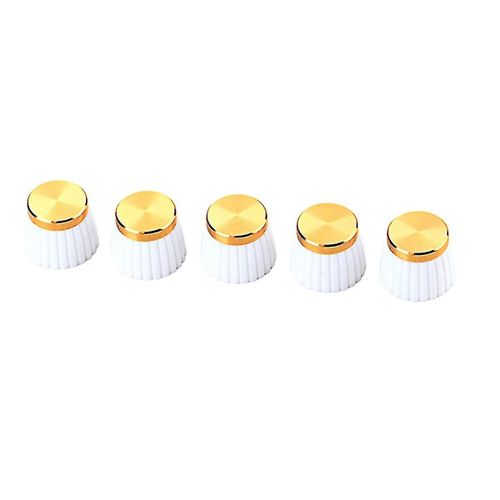 5pcs Guitar Ampli Amplificateur Boutons Blanc Guitare Volume Boutons Push On Boutons