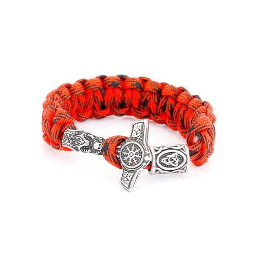 Sion L-Bracelet Paracorde Marteau De Thor En Acier Inoxydable, Boussole Fine, Perles Rune, Accessoires Bijoux Punk, Cadeaux Garçons, Jofashion