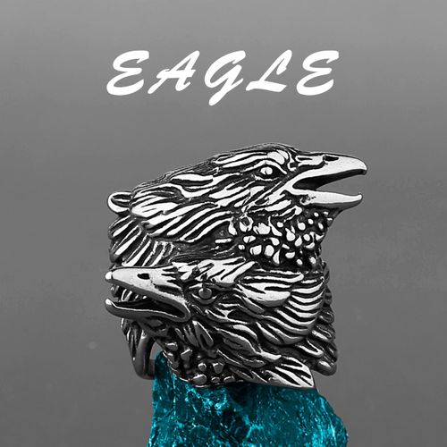 Bague En Acier Titane Pour Homme, Éléphant, Lion, Tigre, Léopard, Loup, Chien, Dragon, Oiseau, Serpent, Vache, Mouton, Punk, Hip Hop, Bijoux En Gros