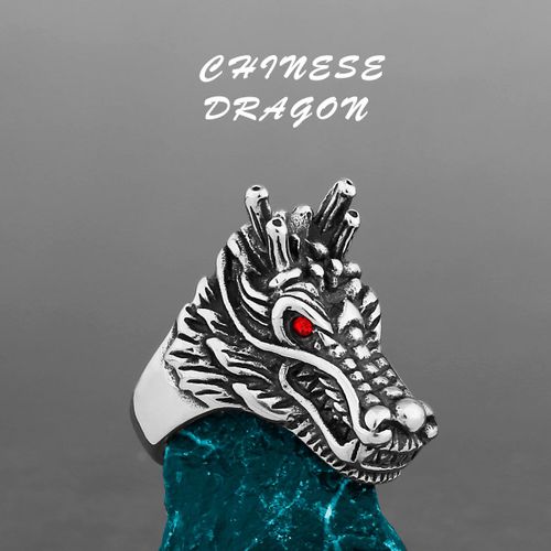 Bague En Acier Titane Pour Homme, Éléphant, Lion, Tigre, Léopard, Loup, Chien, Dragon, Oiseau, Serpent, Vache, Mouton, Punk, Hip Hop, Bijoux En Gros