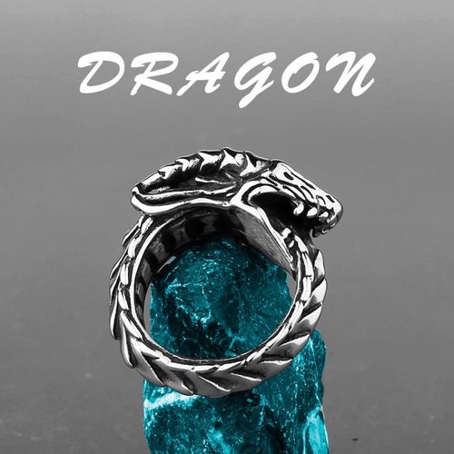Bague En Acier Titane Pour Homme, Éléphant, Lion, Tigre, Léopard, Loup, Chien, Dragon, Oiseau, Serpent, Vache, Mouton, Punk, Hip Hop, Bijoux En Gros