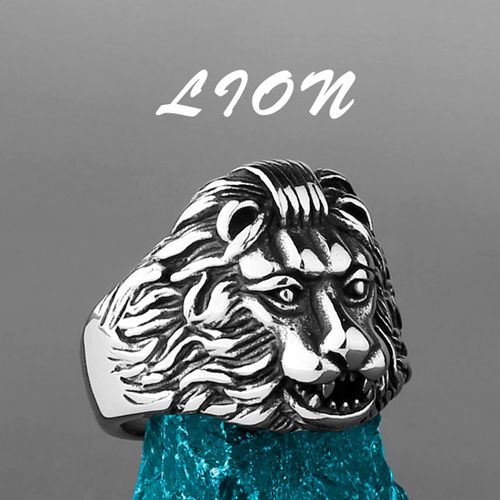 Bague En Acier Titane Pour Homme, Éléphant, Lion, Tigre, Léopard, Loup, Chien, Dragon, Oiseau, Serpent, Vache, Mouton, Punk, Hip Hop, Bijoux En Gros