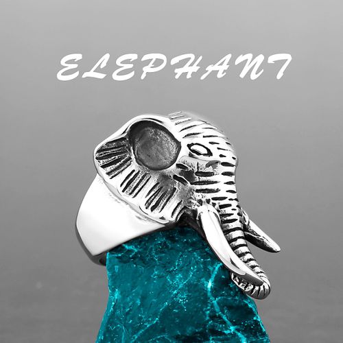 Bague En Acier Titane Pour Homme, Éléphant, Lion, Tigre, Léopard, Loup, Chien, Dragon, Oiseau, Serpent, Vache, Mouton, Punk, Hip Hop, Bijoux En Gros