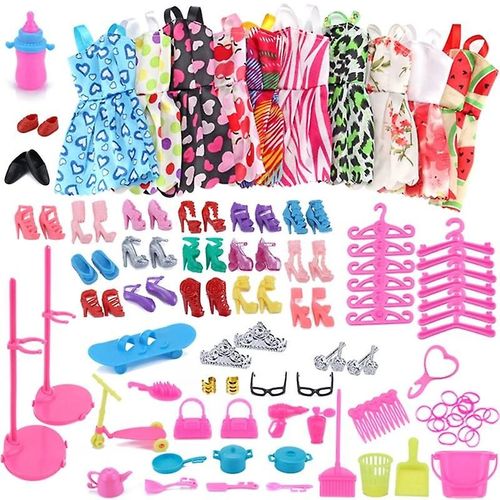 Barbie Doll Clothes Set Fashion Clothes Set Pour Fille Cadeau 85 Pcs 10 Packs 75 Pcs