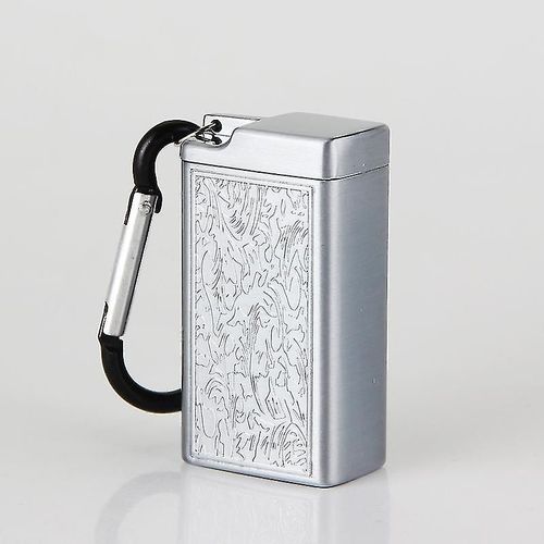 Mini porte-bagages de poche en métal déodorant cendrier avec porte-clés argent