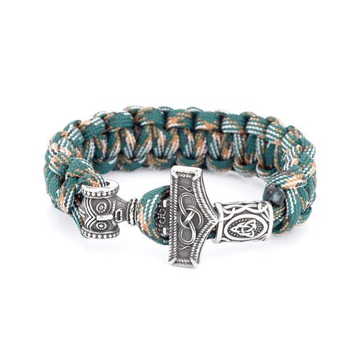 Bracelet En Acier Inoxydable Avec Noeud Celtique Nordique Vintage Pour Hommes, Marteau De Thor, Amulette D'injecteur De Mode, Paracorde Joviking, Cadeau De Bijoux