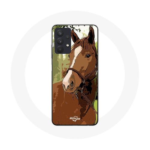 Coque Samsung Galaxy A32 4g Quarter Horse Marron Race De Cheval