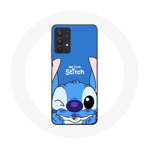 Coque Samsung Galaxy A32 4g Stitch Cute Ohana Stitch Bleu Front Bleu