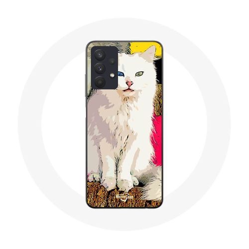 Coque Samsung Galaxy A32 4g Turc De Van Chat Blanc Aux Yeux Bleu Et Jaune