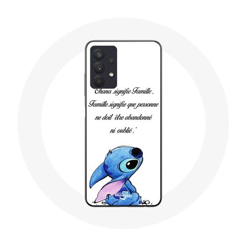 Coque Samsung Galaxy A32 4g Lilo Et Stitch Ohana Citation Blanc