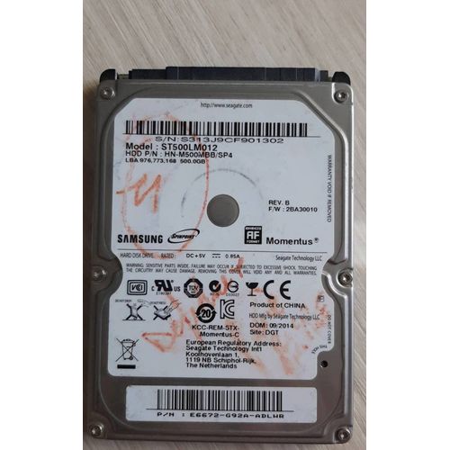 Disque dur interne Samsung 500 Go 2.5" ST500LM012 Momentus