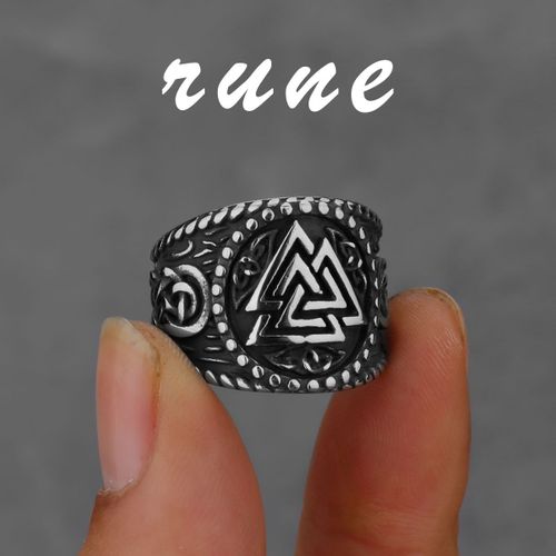 Bague Viking Nordique En Acier Inoxydable, Boussole Nordique Rune Viking Toutes Sortes D'hommes Et De Femmes Rune Loup Anneau Bijoux Vente En Gros